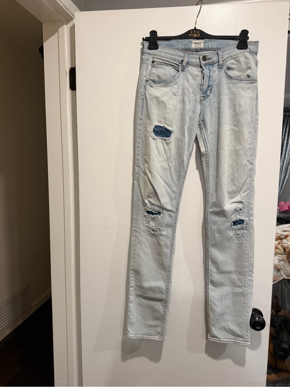 Hudson Jeans Light Blue Distressed Skinny Jeans